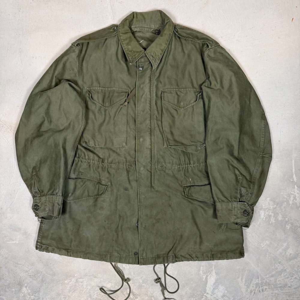 Vintage US Military M-1951 Field Jacket Olive Drab Talon Zipper Mens Medium
